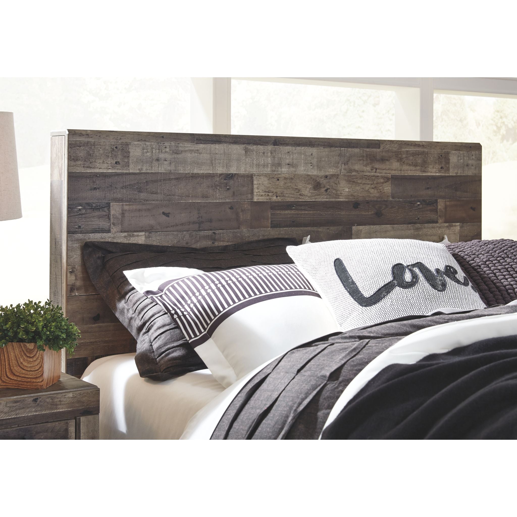 Derekson Panel Bed Frame - Modern Multi Gray Upholstered Platform Bed with Wooden Slats - Perfect for Master Bedroom, Guest Room, or Apartment