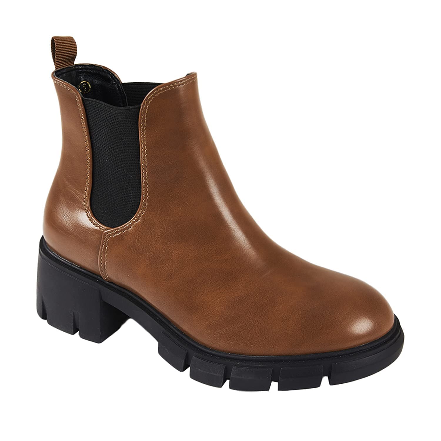 GitHubafuil Women's Chelsea Boots - Fashion Platform Chunky Heel Slip-On Ankle Boots for Casual Outfits & Winter Wear