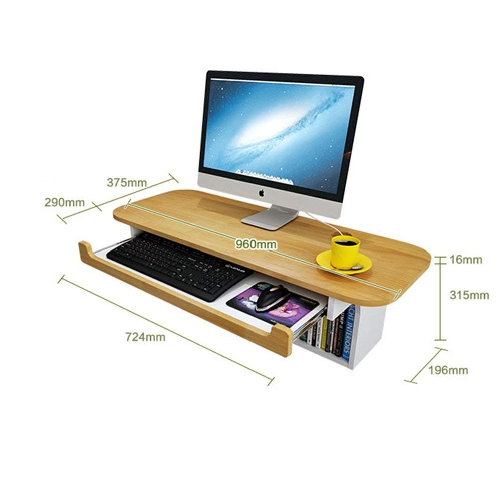 Space-Saving Folding Wall Mount Computer Desk - 96cm Compact Office Desk for Small Spaces, Bedroom Corner Desk, Home Office & Study Use