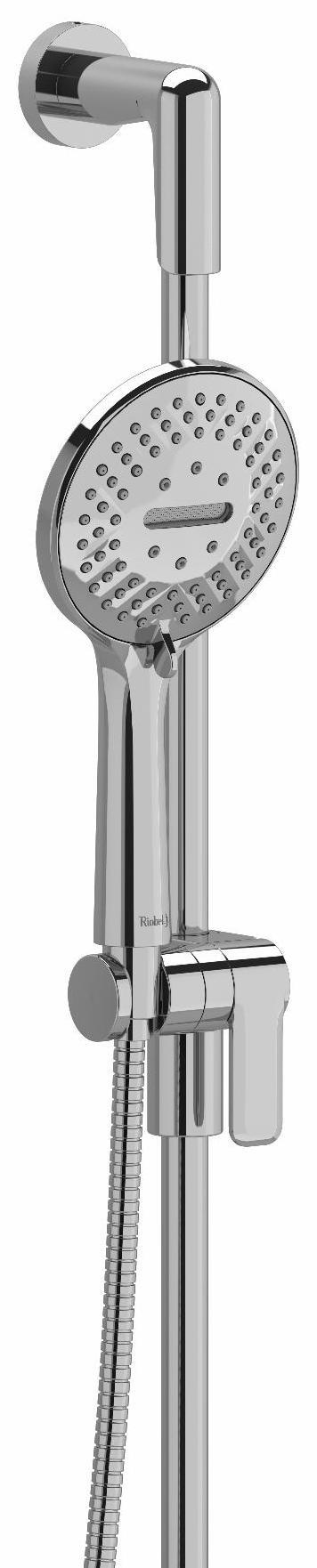 3-Function Handheld Shower Head with 37-Inch Adjustable Slide Bar - Chrome Finish (Model 4839C by RIOBEL) - Perfect for Bathroom Renovation & Spa-Like Shower Experience