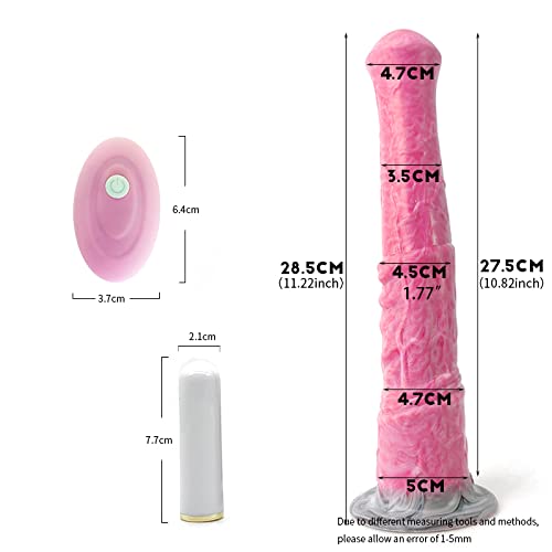 11 Inch Realistic Long Horse Dildo Vibrator - Rechargeable Silicone Adult Sex Toy with Suction Cup for Women & Men - Perfect for Solo Play, Couples Fun & Anal Stimulation