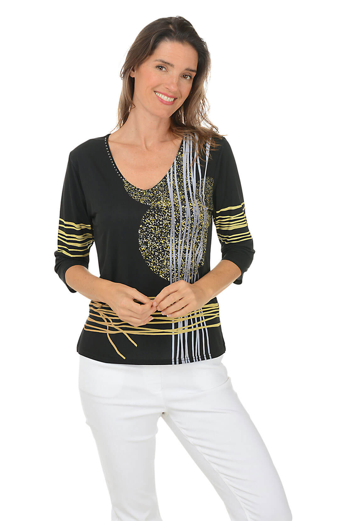 Gold Sparkle Knit Top for Women - Elegant Sequin Blouse for Party & Evening Wear - Perfect for Holiday, Date Night & Special Occasions