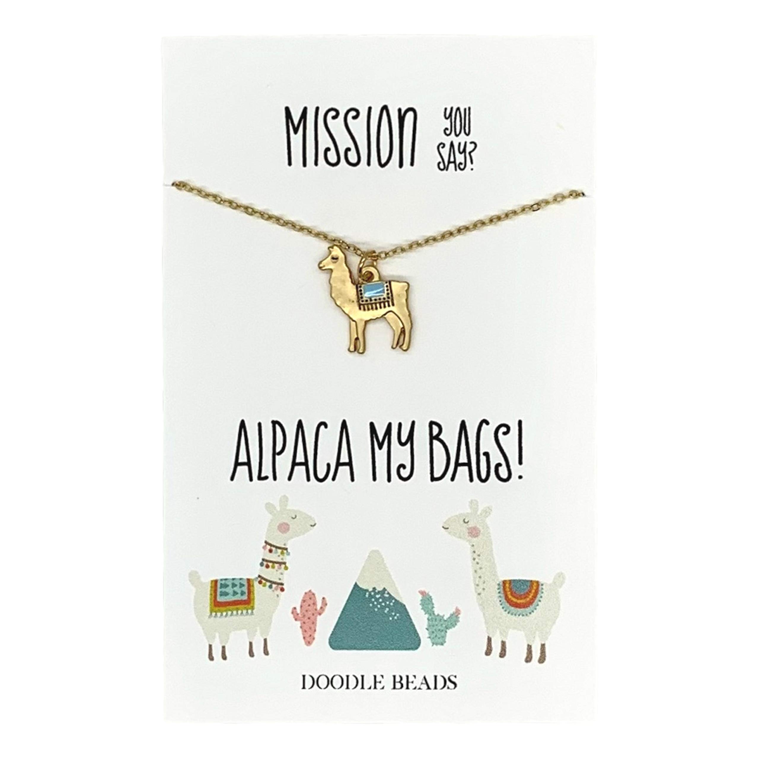 LDS Missionary Necklace - Sister Missionary Llama Pendant Gift for Travel & Service