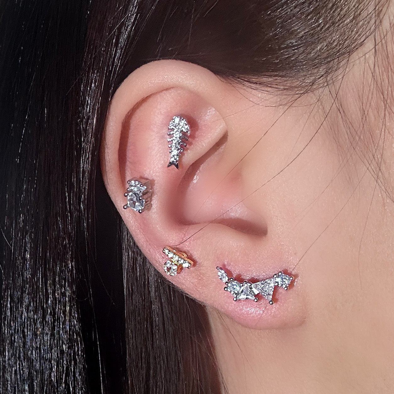 20G Owl Conch Earrings Snake Piercings - Animal Small Stud Earrings for Women - Perfect for Casual Wear, Parties & Gifts | HSPJ1999