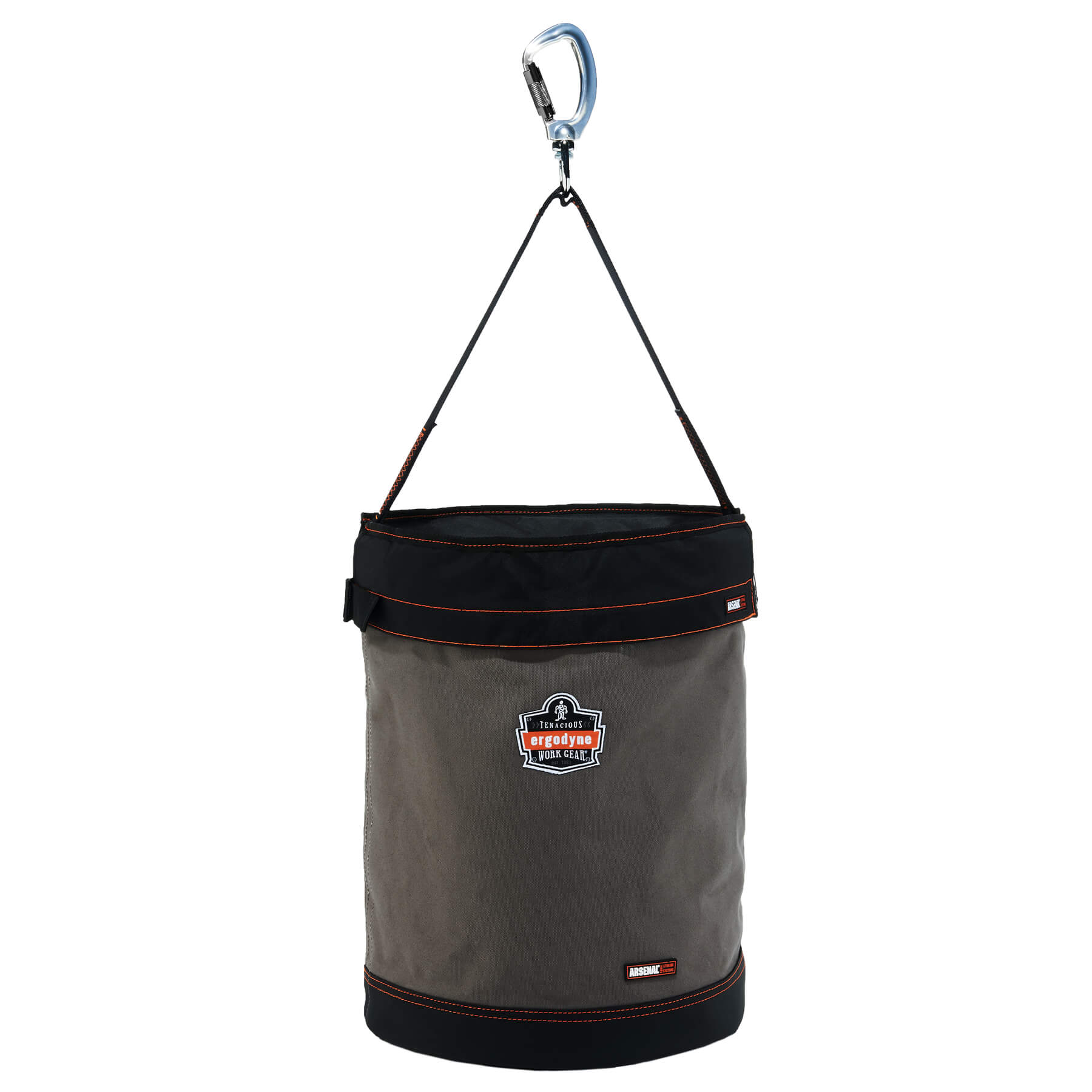 Arsenal 5945T XL Swiveling Carabiner Canvas Hoist Bucket with Top - Heavy Duty Construction Tool for Lifting, Hauling & Storage - Perfect for Construction Sites, Warehouses & DIY Projects