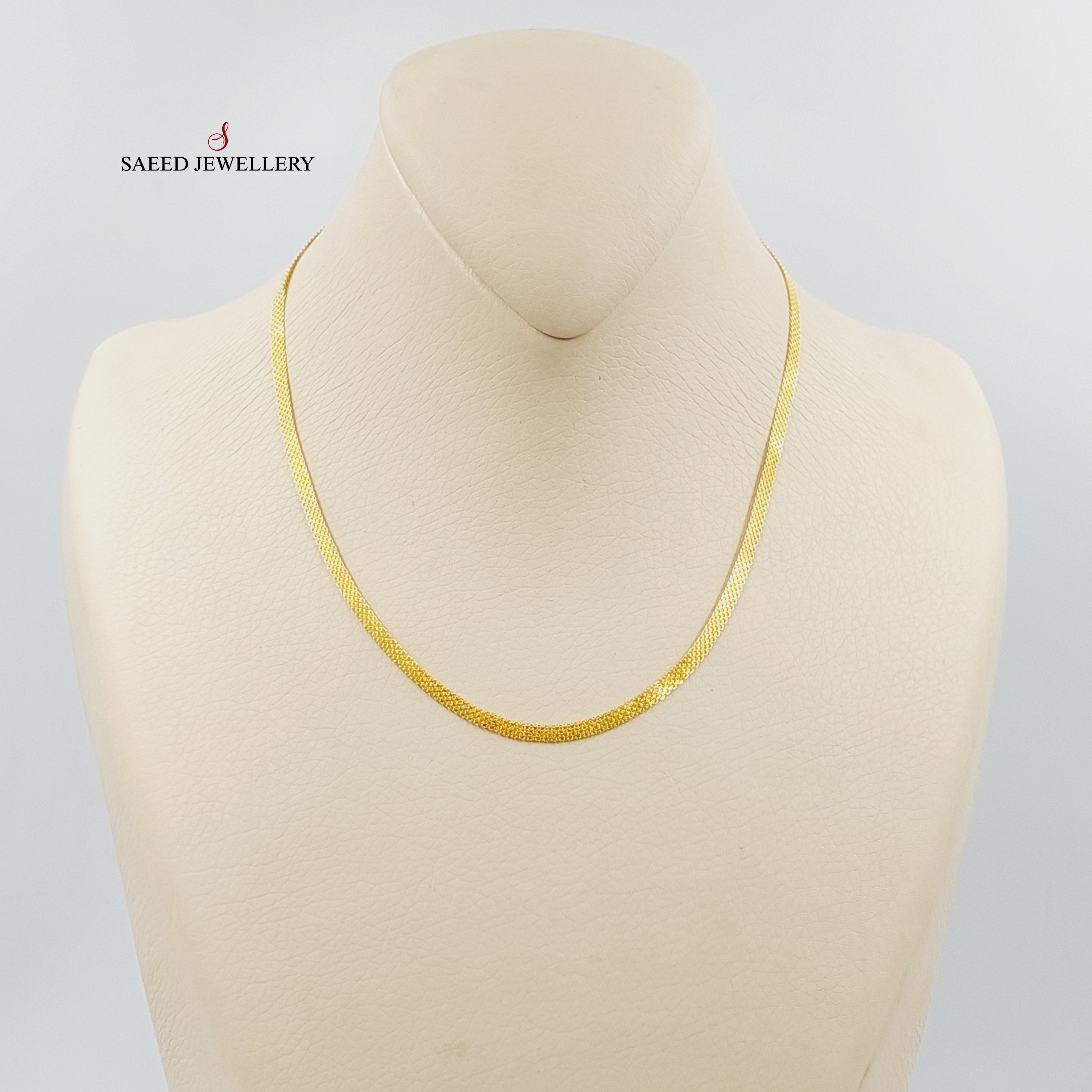 3.5mm Flat Chain Necklace 40cm (15.7 Inches) - Dainty Minimalist Jewelry for Women, Perfect for Layering & Everyday Wear