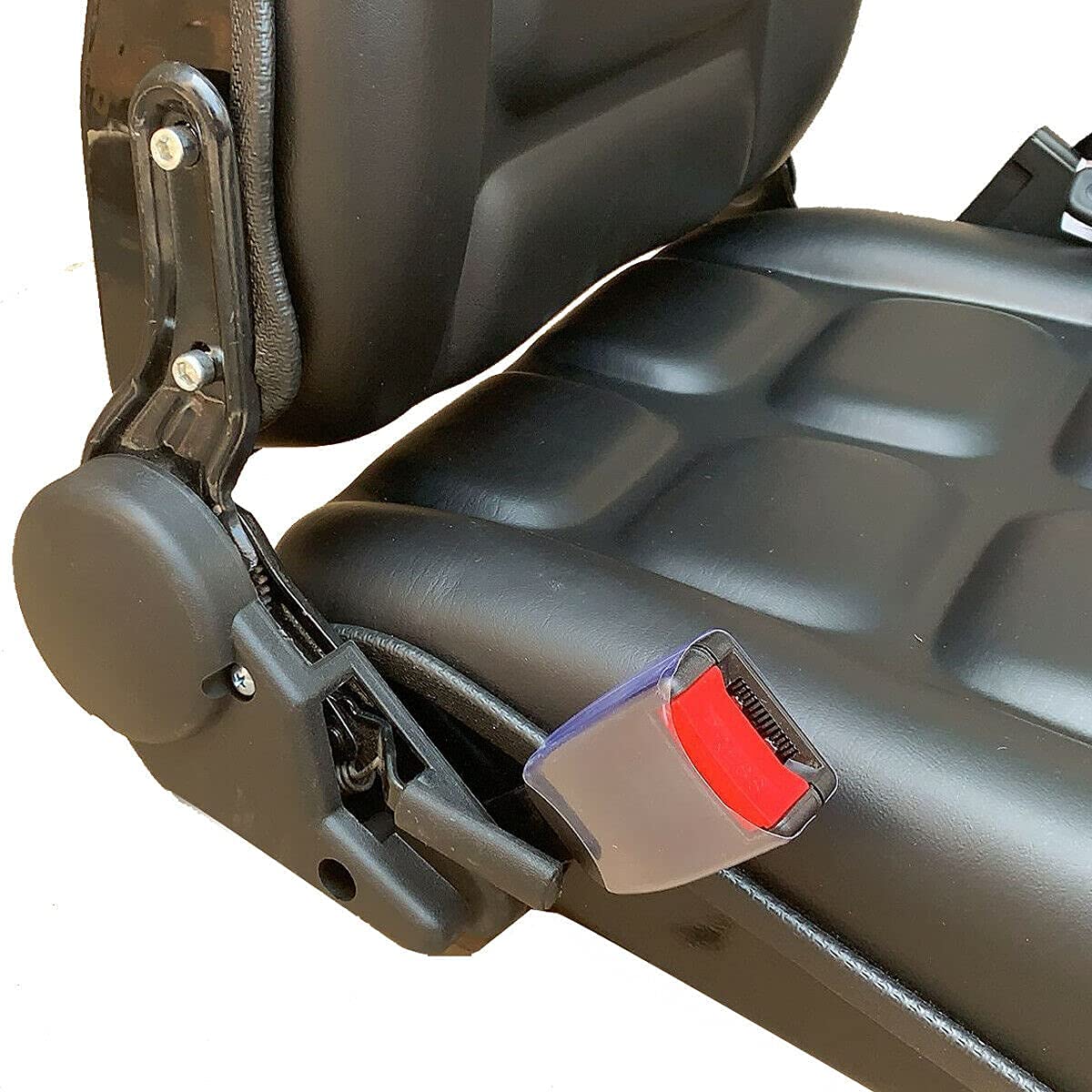 Universal Waterproof Forklift Suspension Seat with Adjustable Safety Belt - Heavy Duty Black Seat for Forklifts, Tractors, Loaders & Excavators (19.68x18.11x9.68 Inch) - Ideal for Construction Sites, Warehouses & Industrial Equipment
