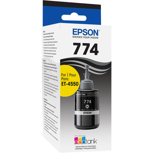 Epson T774 Black Ink Bottle (140mL) - High-Quality Printer Ink for Epson Printers | Perfect for Home, Office & Photo Printing