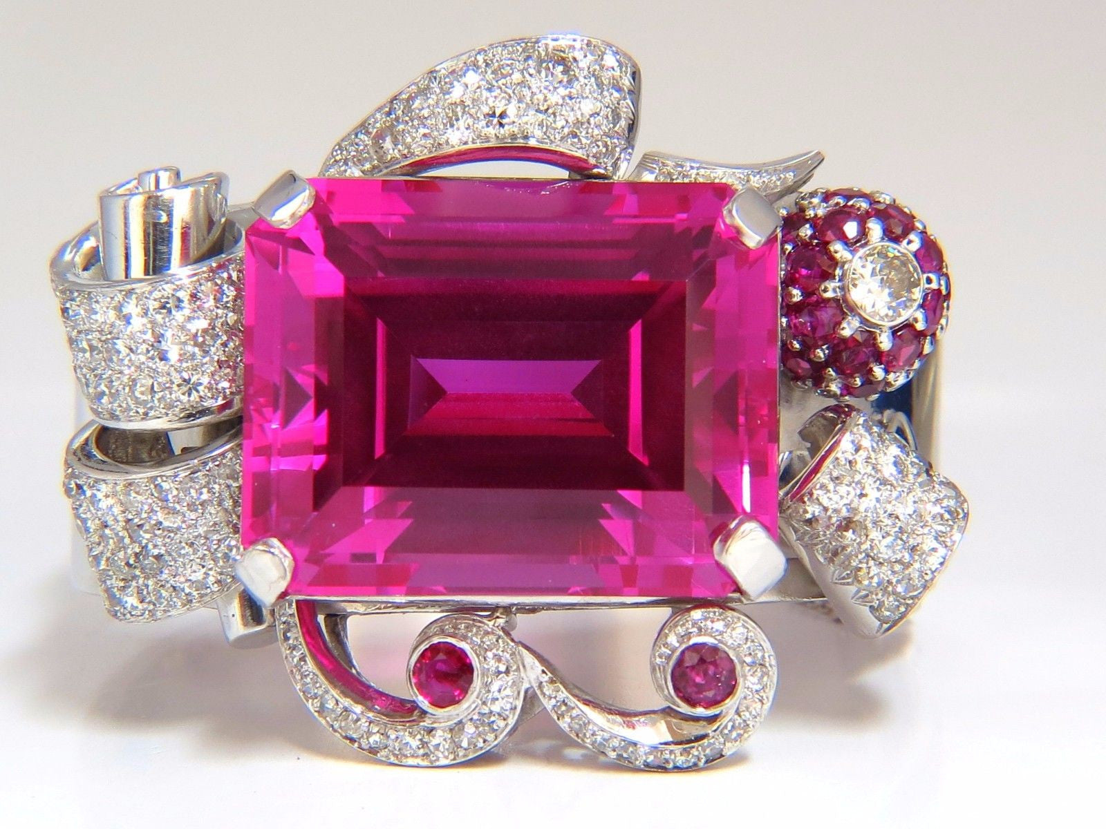 Elegant Pink Sapphire Diamond Ruby Bangle Bracelet - Parisian Deco Style for Women | Perfect for Weddings, Parties & Special Occasions