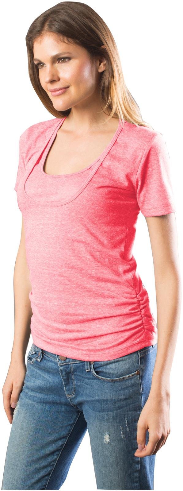 BB Basic by Bun Maternity Women's Maternity & Nursing Tee Shirt - Soft Cotton Breastfeeding Top for Pregnancy & Postpartum Comfort - Perfect for Everyday Wear, Nursing at Home or On-the-Go
