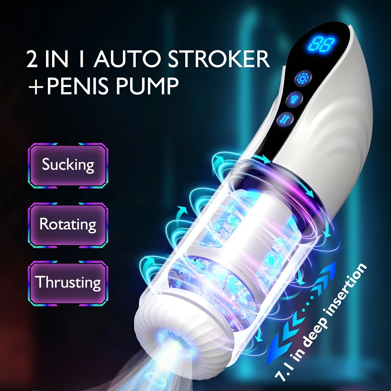 Automatic Male Masturbator - Electric Sucking & Thrusting Adult Toy for Men, Portable Pocket Pussy with Tight Sensation - Perfect for Solo Pleasure, Travel & Discreet Use