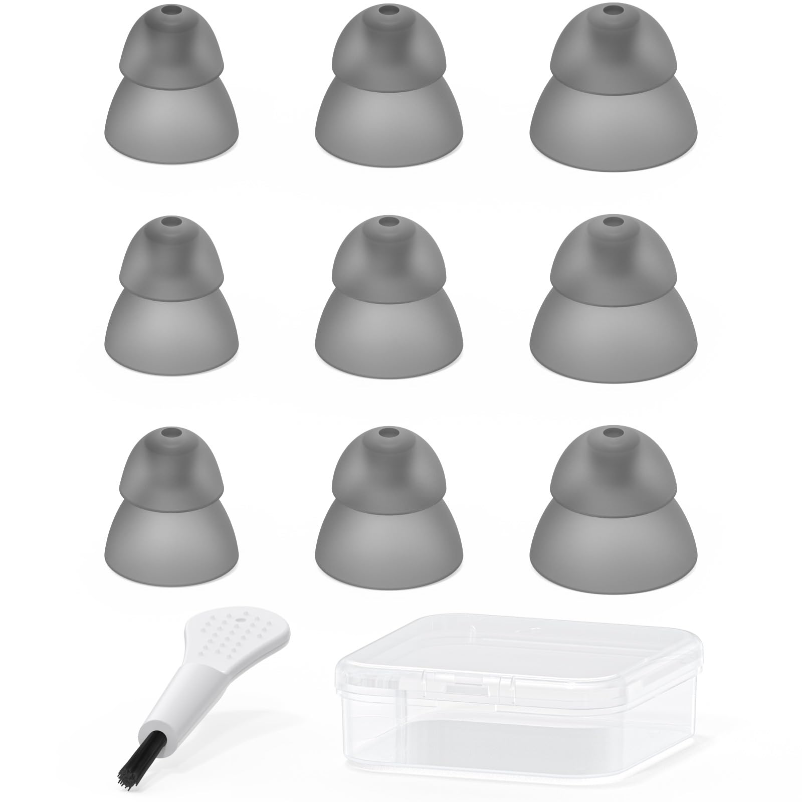 Resound Compatible Hearing Aid Domes - Smoky Power Dome Ear Tips Replacement (9-Piece Trial Pack) for Clear Sound & Comfortable Fit - Ideal for Daily Use, Travel & Outdoor Activities