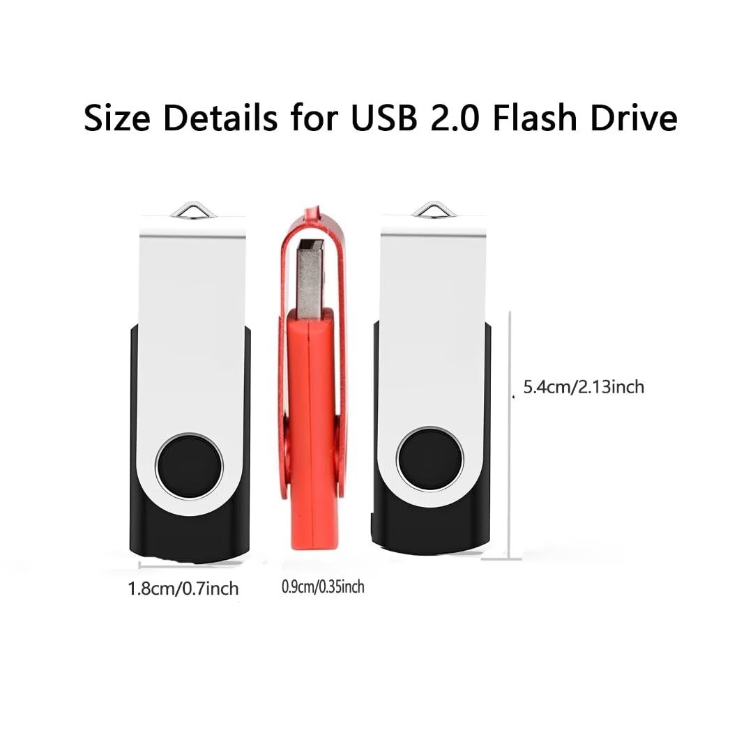 50 Pack 4GB USB 2.0 Flash Drives Bulk - Black Thumb Drives for Data Storage, File Transfer, School & Office Use