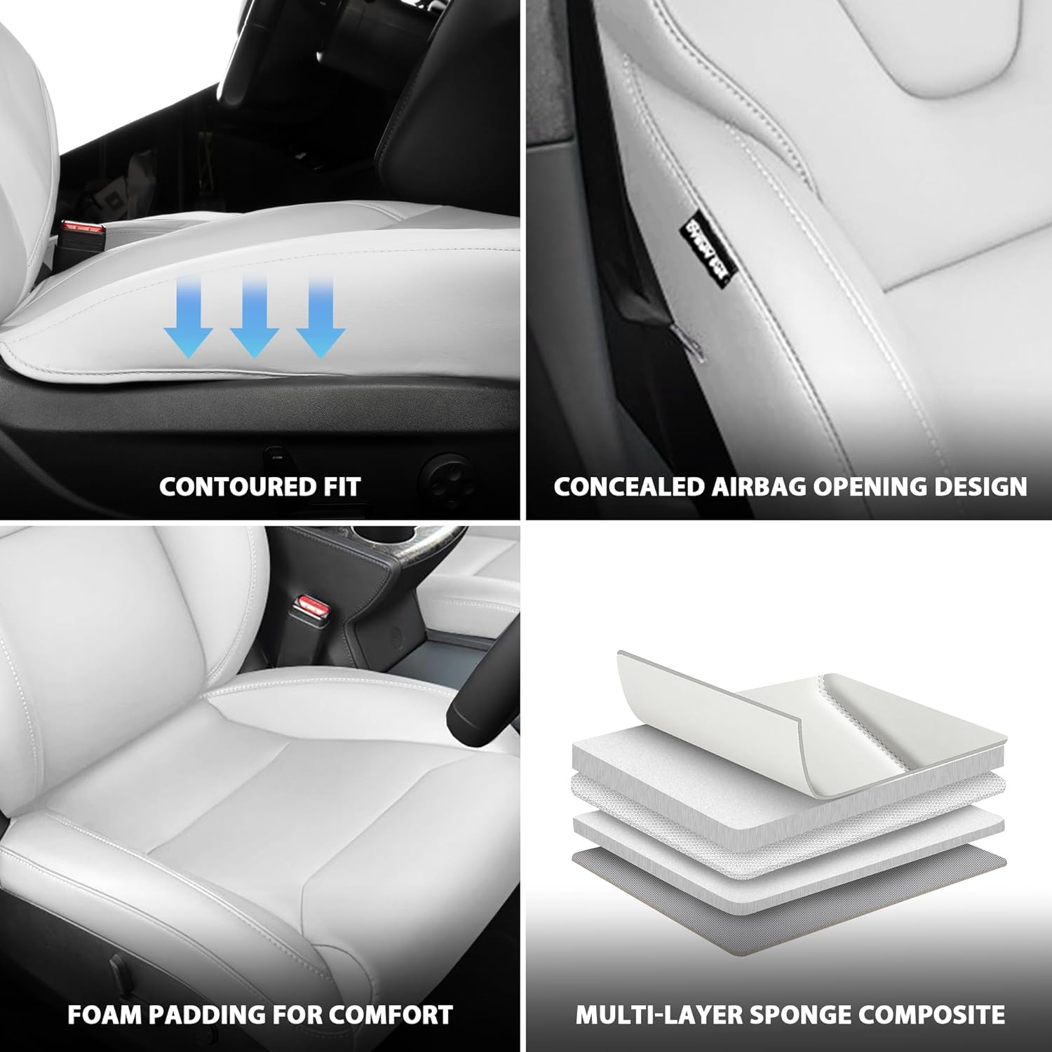 Premium Tesla Model X Leather Seat Covers (5 Seats) - Compatible with 2020-2023 Models - Luxury Car Interior Upgrade for Comfort & Style
