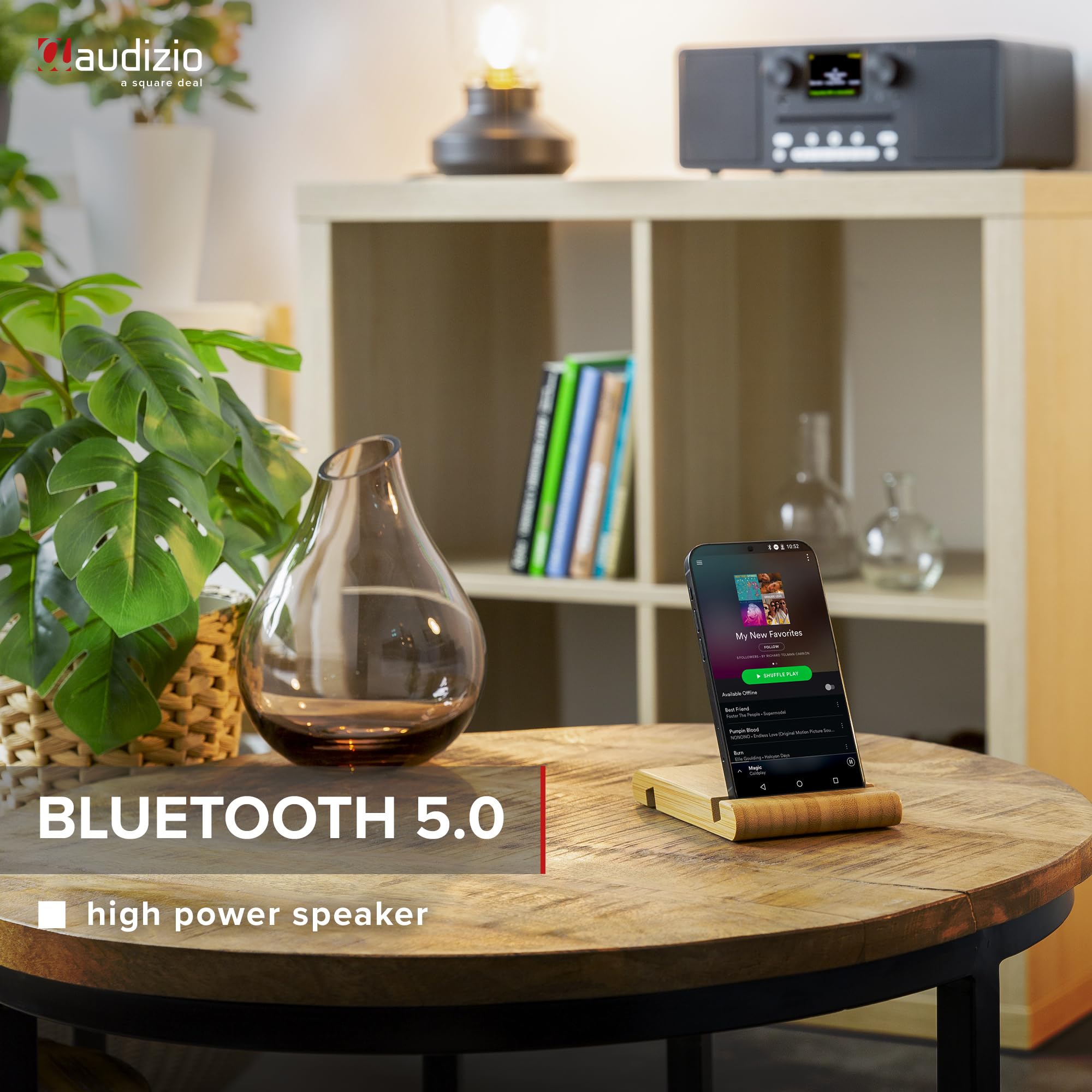 Audizio Naples Portable DAB/FM Radio with Bluetooth, CD Player & Internet Radio - Wireless Speaker for Home, Office, Travel & Outdoor Use - Black Digital Radio with Long Battery Life