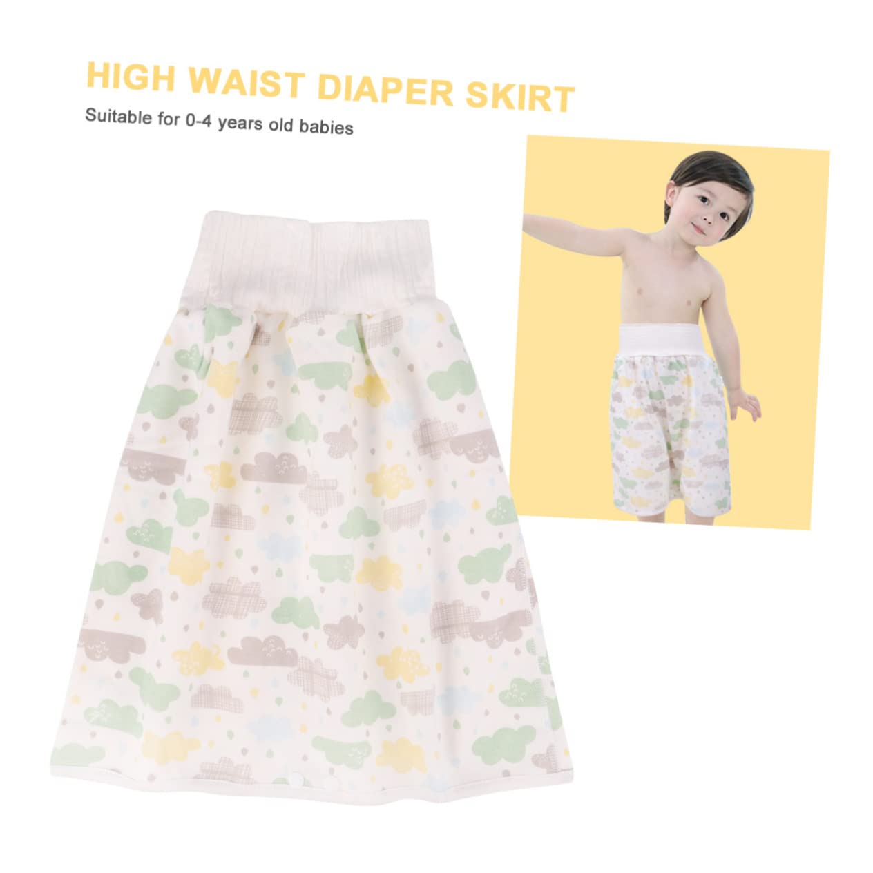 Vaguelly 2 Pack Waterproof Diaper Skirt - Reusable Cotton Training Pants for Babies & Toddlers | Soft Washable Underwear for Potty Training, Daycare & Overnight Protection