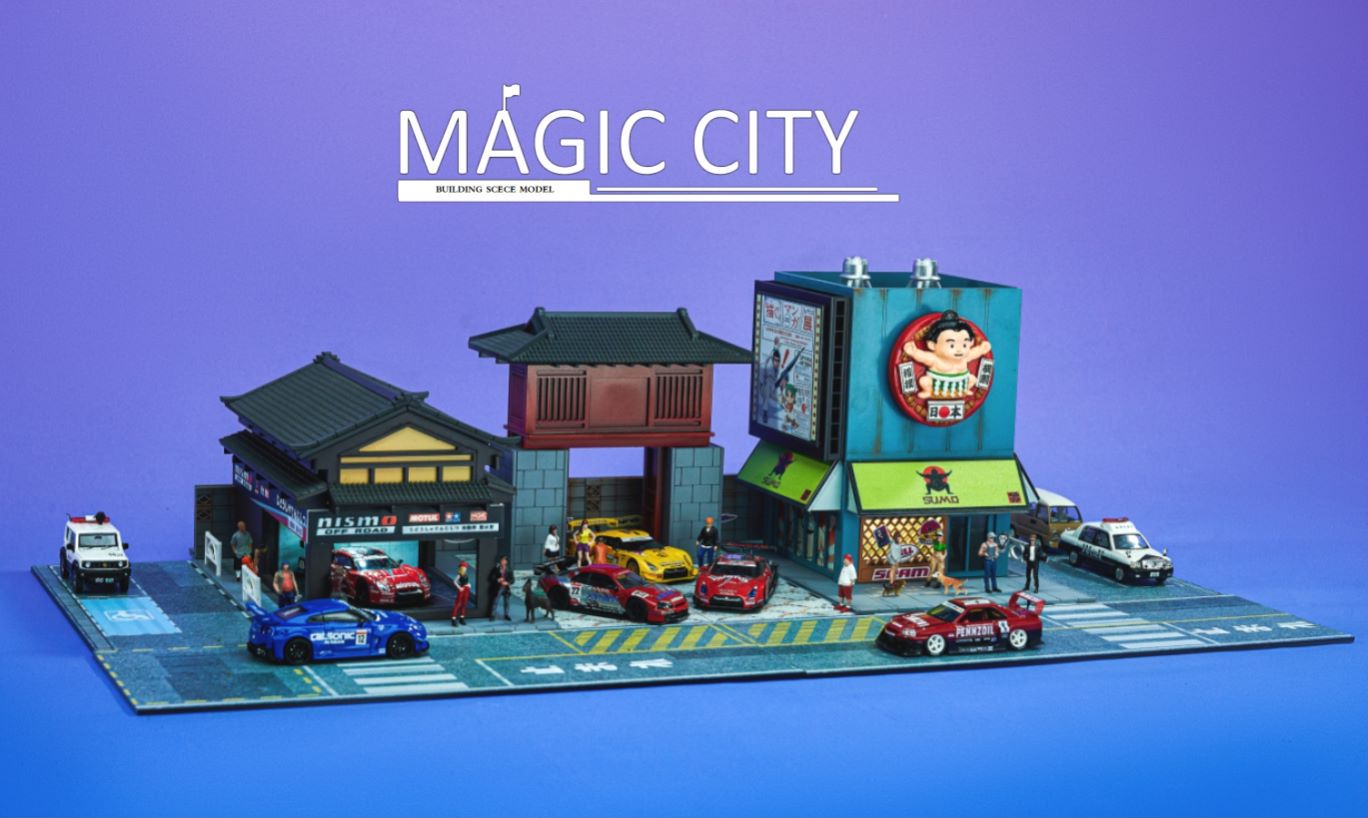 1:64 Scale NISMO Showroom & Sumo Hall Diecast Model Car - Collectible Japanese Racing Display for Car Enthusiasts & Diorama Scenes