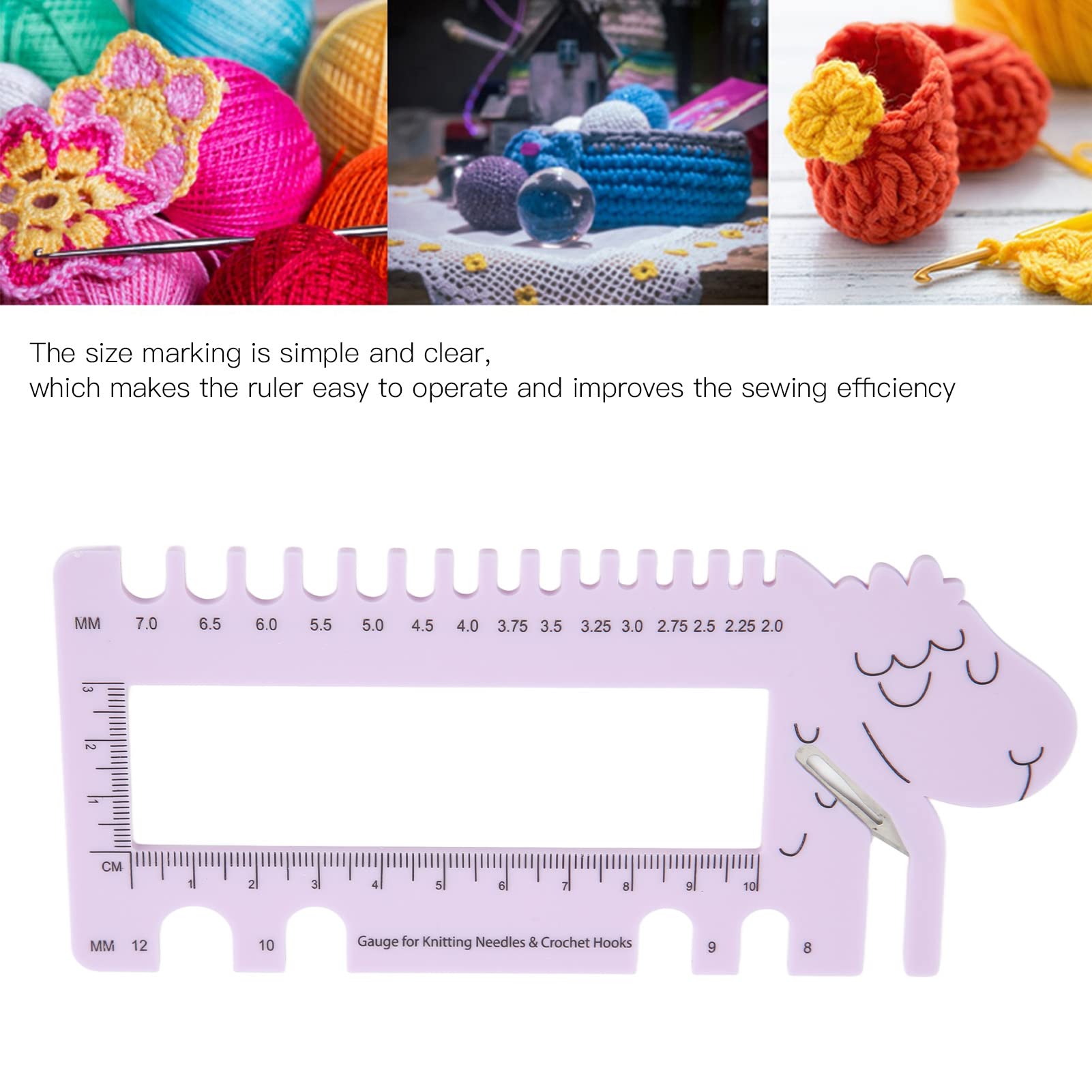 Durable Plastic Crochet Needle Gauge Ruler - Easy to Use Measuring Tool for Knitting & Crochet Projects | Perfect for Yarn Crafts, DIY Home Projects & Gift Making