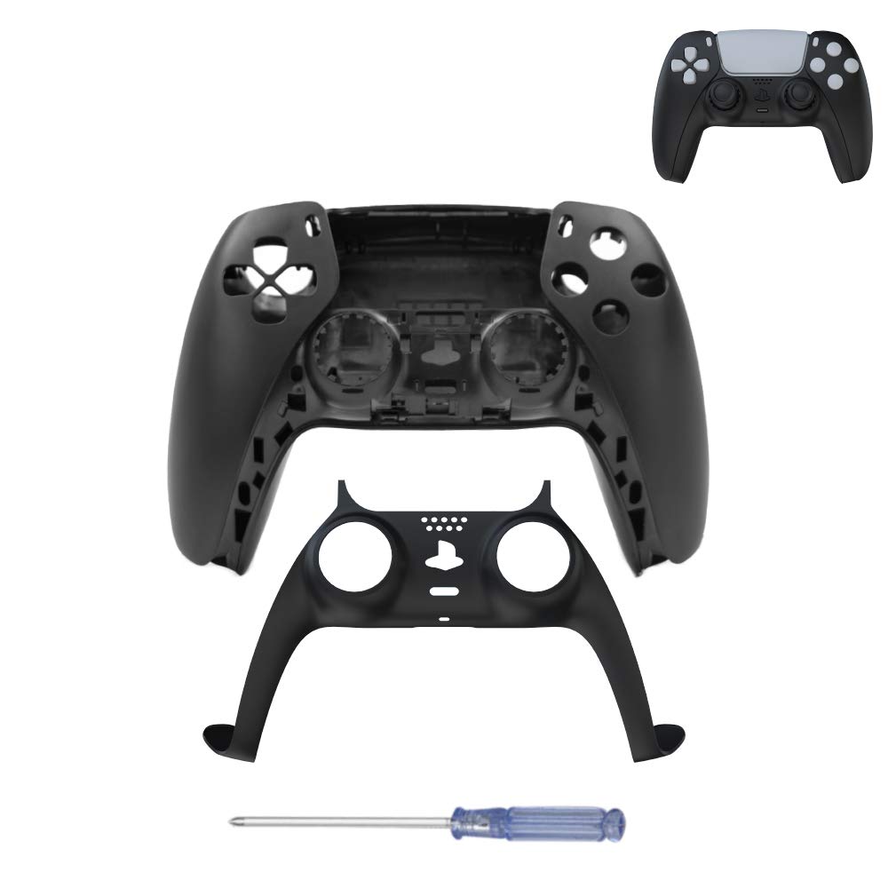 PS5 Controller Shell Case DIY Replacement (Black) for Gaming & Customization