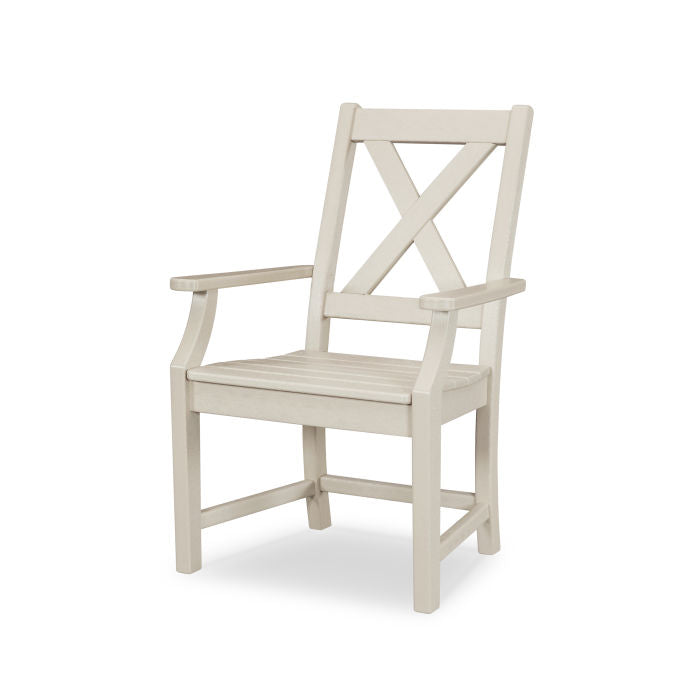 POLYWOOD Braxton Outdoor Dining Arm Chair - Weather-Resistant, Durable & Comfortable - Perfect for Patio, Deck, and Garden Use
