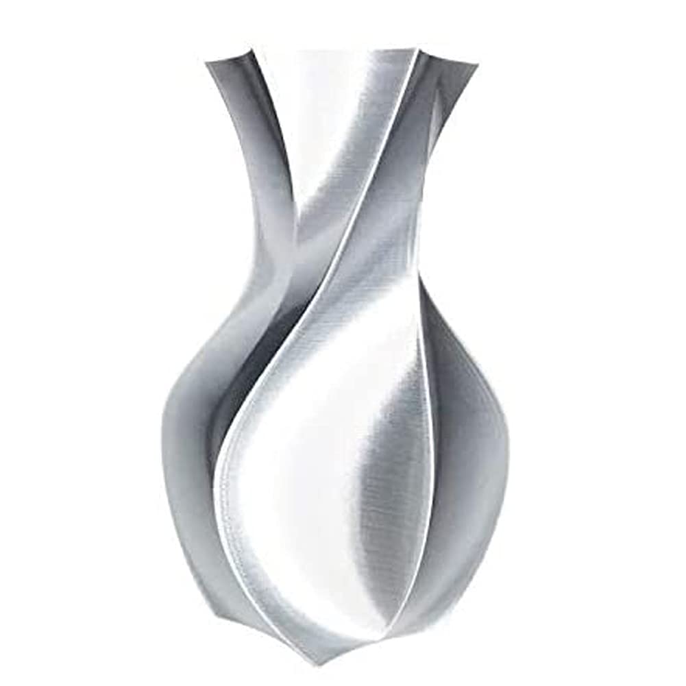 Premium 3D Printer Filament PLA 1.75mm - Silk Silver Metallic PLA Filament 1KG/2.2LBS Spool for Smooth Printing - Ideal for Cosplay Props, Model Making & DIY Crafts