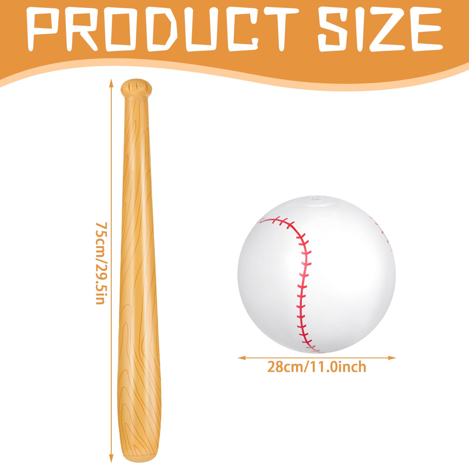 **Lewtemi 6-Piece Inflatable Beach Baseball Set - Includes 2 x 11-Inch Beach Balls & 4 x Inflatable Bats - Fun Pool Toys for Kids, Outdoor Games, Birthday Parties & Summer Activities (Dark Brown)**