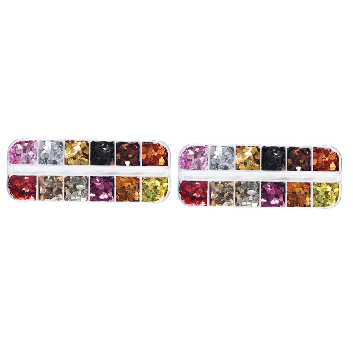 Minkissy 2 Boxes Heart Shaped Nail Art Sequins - DIY Nail Rhinestones for Nails, Jewelry & Crafts | Glitter Pigment for Nail Stickers, Salon Decor & Party Makeup Accessories | Perfect for Valentine's Day, Bridal & Festival Nail Designs