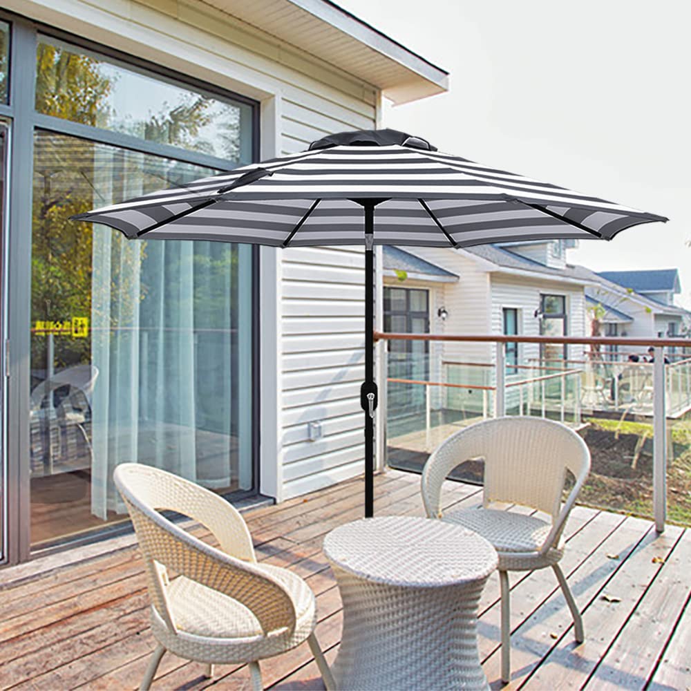 ABBLE 9 Ft Outdoor Patio Umbrella with Crank & Tilt - UV Protective & Weather Resistant for Garden, Poolside
