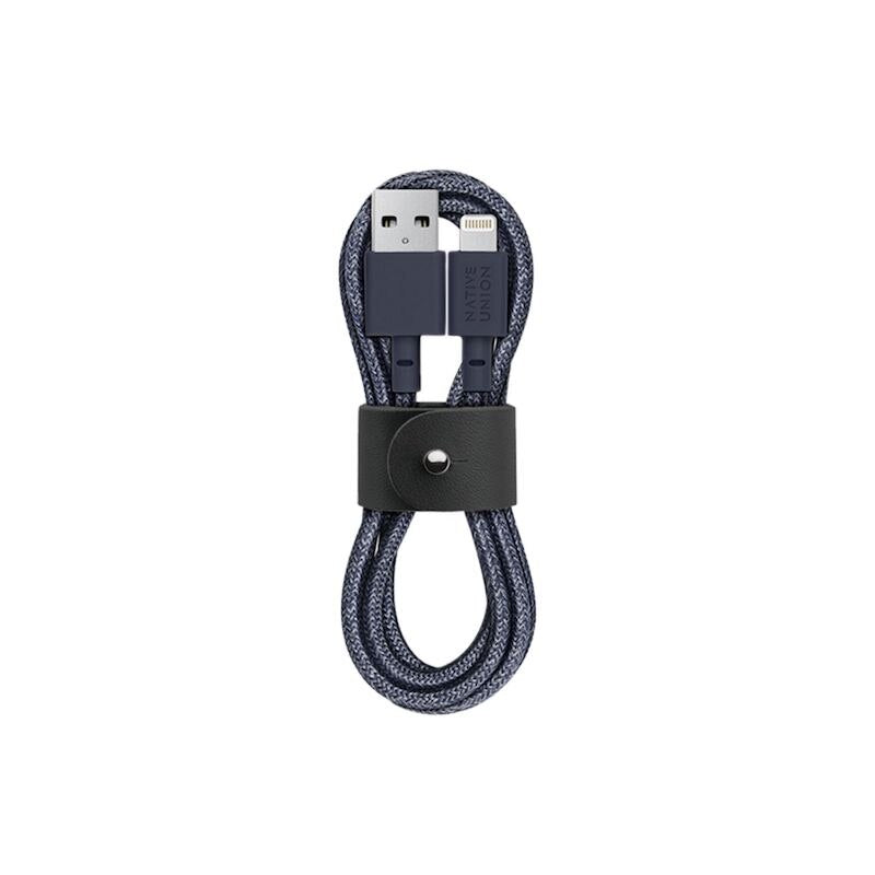 Native Union Belt Lightning Cable 1.2m (4ft) - Durable Braided USB Charging Cord for iPhone - Blue | Perfect for Home, Office & Travel Charging