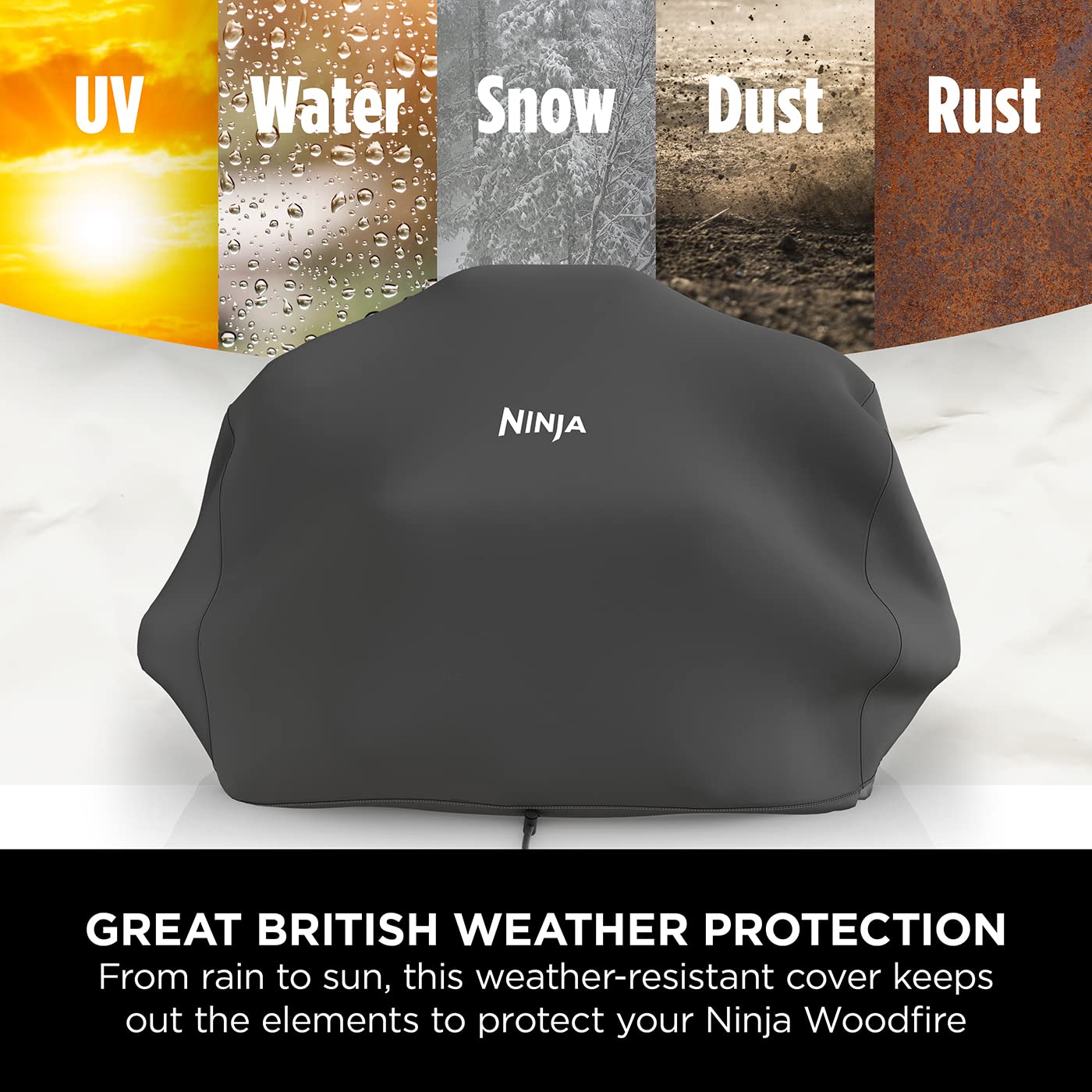 Ninja Woodfire Grill Cover - Waterproof & UV-Resistant Official Accessory for OG700 Series Electric BBQ Grill | Outdoor Cooking & Backyard Grilling Protection | Black