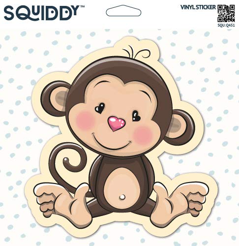 Cute Monkey Vinyl Sticker Decal - Waterproof, Durable Adhesive for Phone, Laptop, Water Bottle (2.5 Inch) - Perfect for Kids Room Decor, School Supplies & DIY Crafts