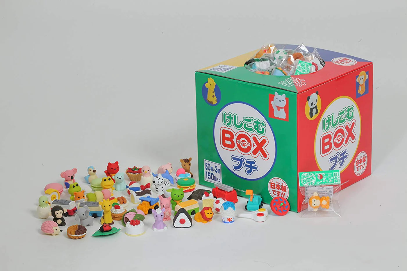 IWAKO Assorted Eraser Set - 150 Fun & Cute Pencil Toppers for Kids, Students & Office Use - Perfect for School, Gifts & Collectibles