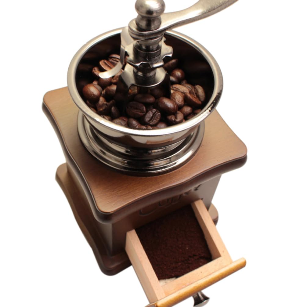 ABOOFAN Vintage Manual Coffee Grinder - Hand Crank Coffee Bean Mill for Espresso, French Press & Pour Over - Retro Style Home Coffee Maker for Fresh Ground Beans