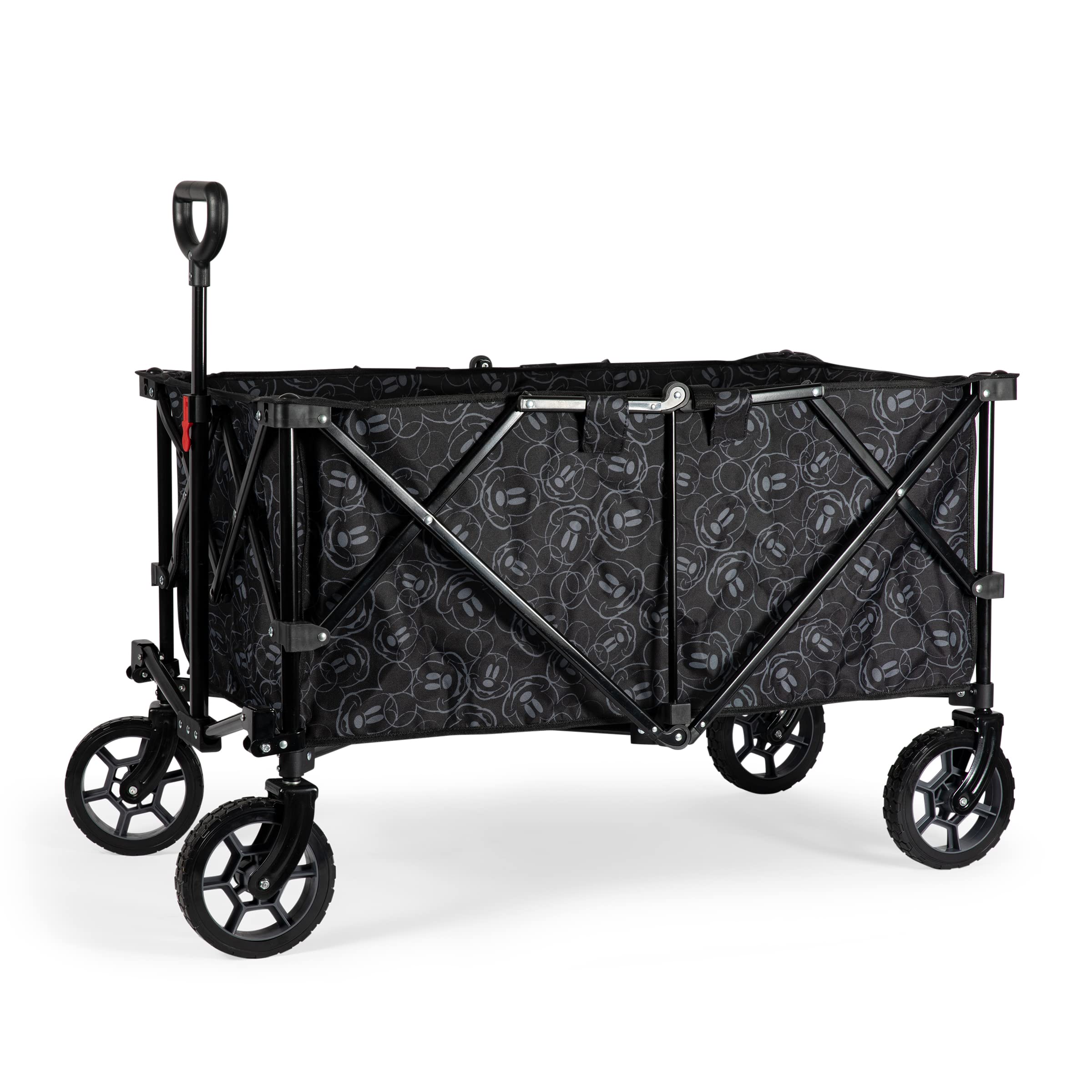 Disney Mickey Mouse Adventure Wagon XL - Foldable Utility Cart for Beach, Picnic, Camping & Outdoor Activities (Black) | Heavy Duty All-Terrain Wheels | Perfect for Sports Gear, Groceries & Kids Toys