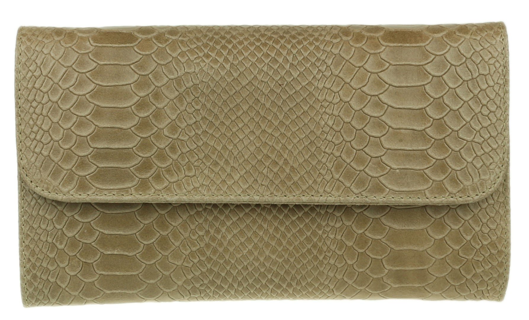 Stylish Women's Italian Leather Snake Print Suede Clutch Bag - Elegant Evening Purse for Parties, Weddings & Special Occasions