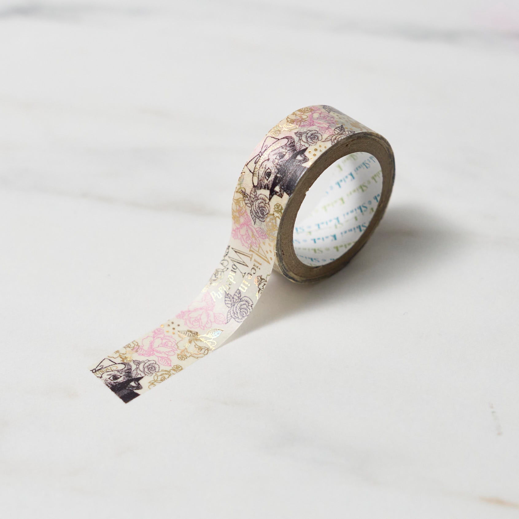 Shinzi Katoh Alice in Wonderland Masking Tape Set - Decorative Washi Tape for Scrapbooking, Journaling, and DIY Crafts