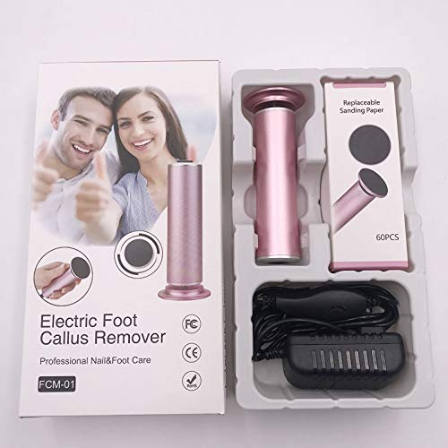 Dermave Electric Foot Callus Remover with 60 Sanding Discs - Adjustable Speed Pain-Free Pedicure Tool for Dry Cracked Feet - Perfect for Home Spa, Salon & Travel Foot Care (Men & Women)