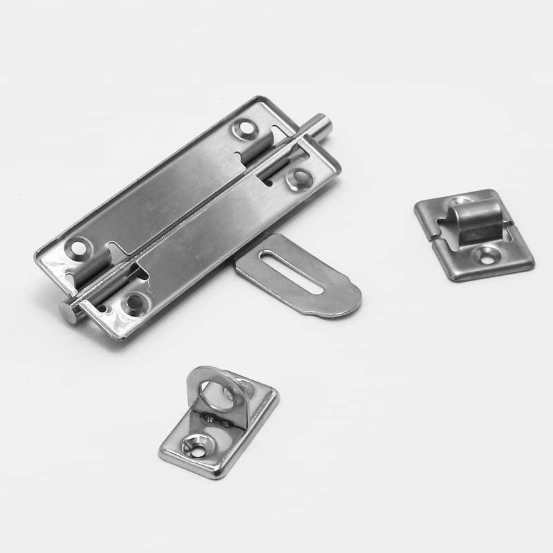 Premium 6-Inch Stainless Steel Barrel Bolt Latch with Padlock - Heavy Duty Door Lock Set for Gates, Sheds & Barns - Brushed Finish Rustproof Hardware (Ideal for Outdoor Security & Home Protection)