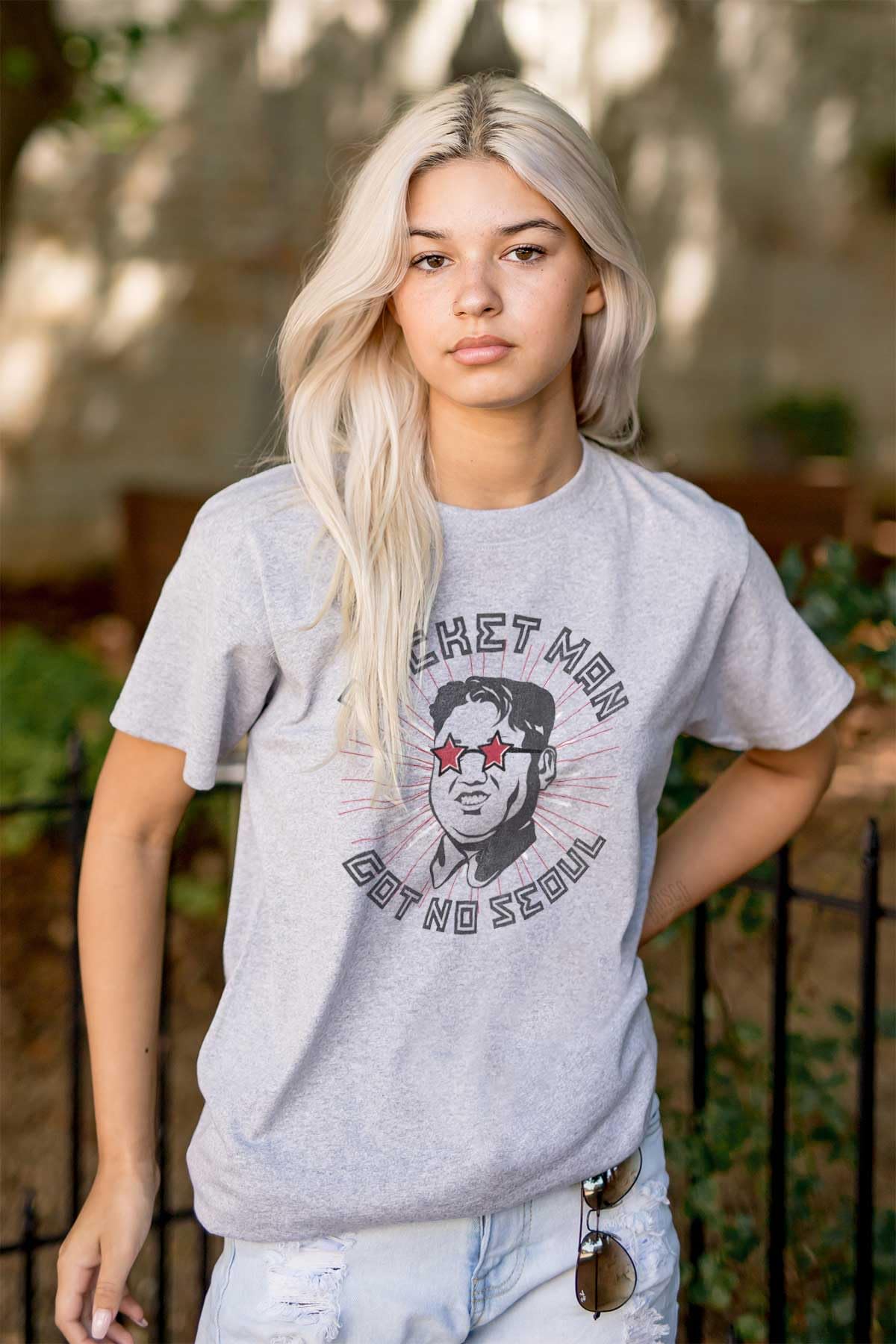 Rocket Man No Seoul Jung Un Korean Graphic T-Shirt for Men & Women - Funny Political Statement Tee for Casual Wear & Protest Events