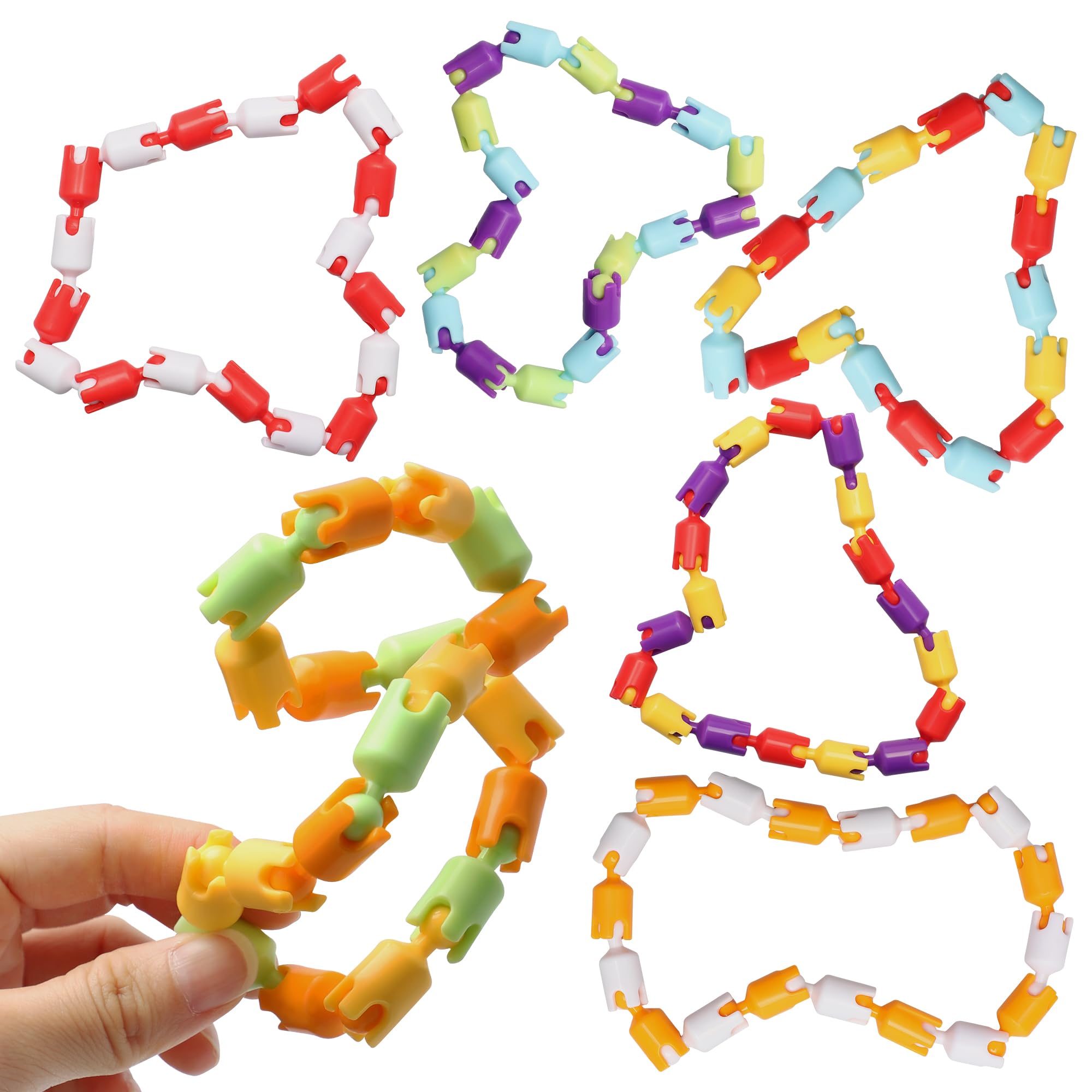 **6-Piece Multicolored Fidget Toys for Kids, Adults - Sensory Toys for Autism, Stress Relief & Relaxation - Easter Basket Stuffers, Birthday Gifts, Classroom Rewards**