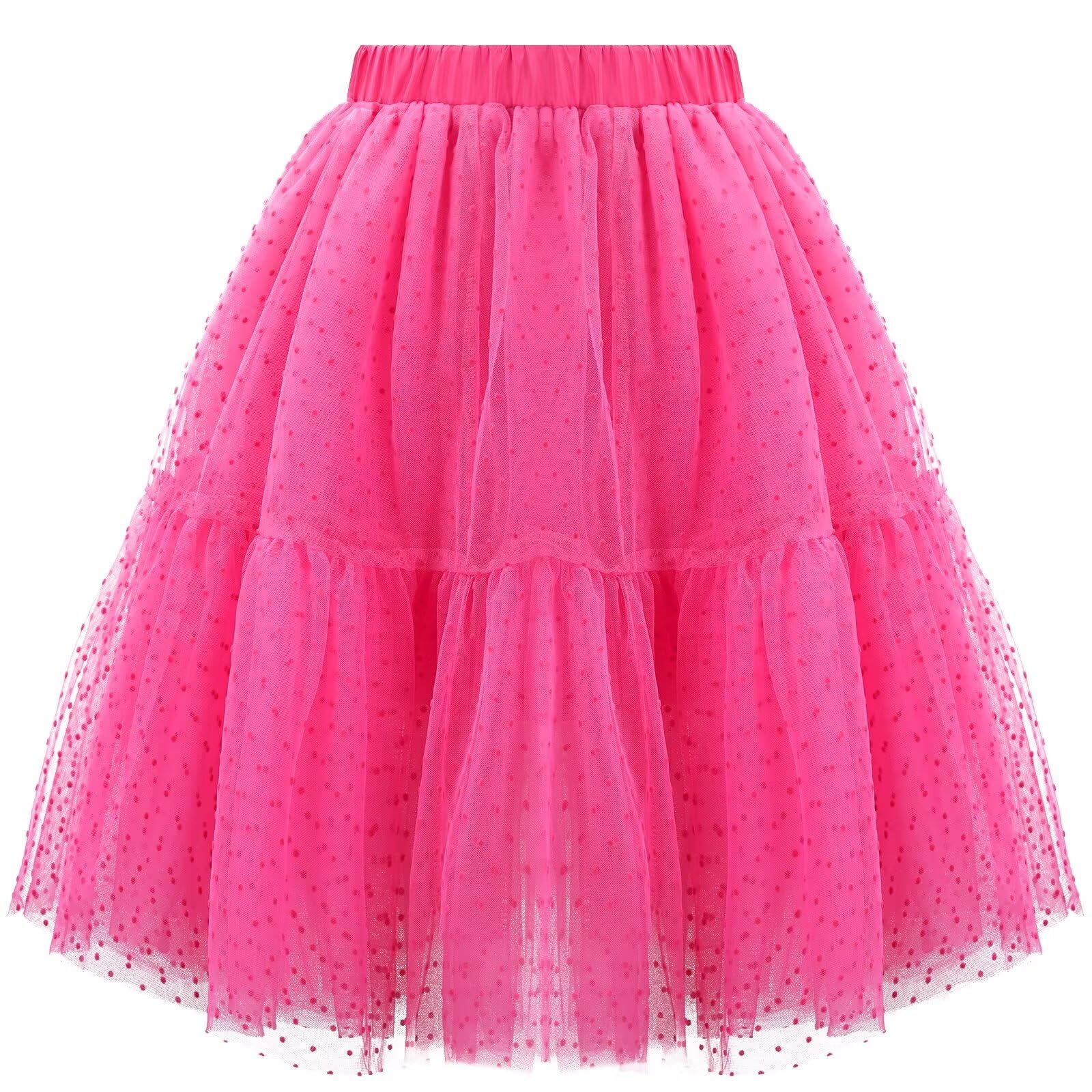 Girl's Midi Skirts - 4 Layered Tulle Tutu Skirt for Kids, Teens & Toddlers | Perfect for Birthday Parties, Dance Performances & Dress Up Play