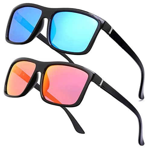 B20 Glossy Black/Blue Mirror + Glossy Black/Red Mirror