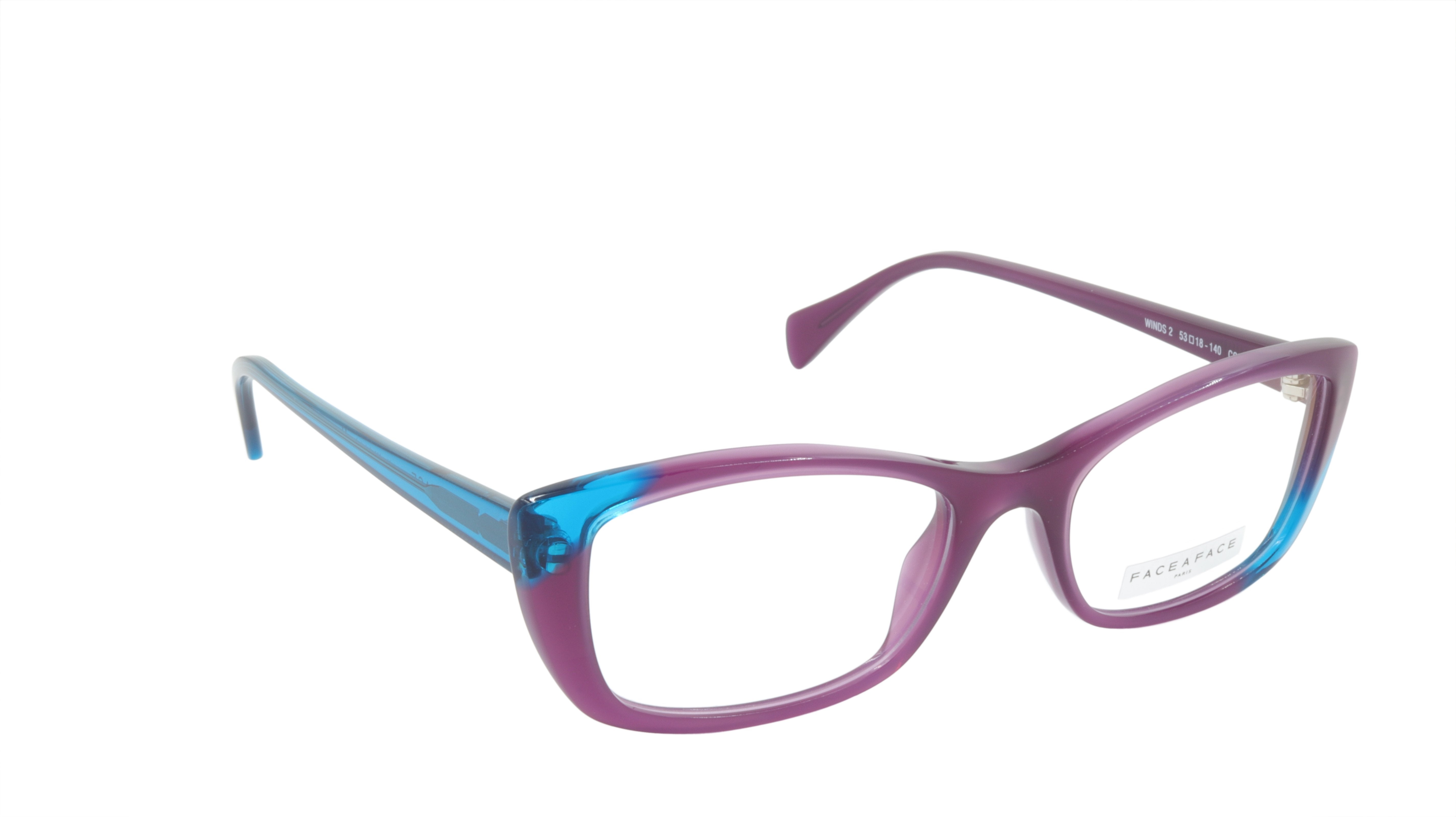 Stylish Face A Face Cat Eye Glasses in Plum & Bright Blue - Trendy Eyewear for Women, Perfect for Work, Parties & Everyday Fashion