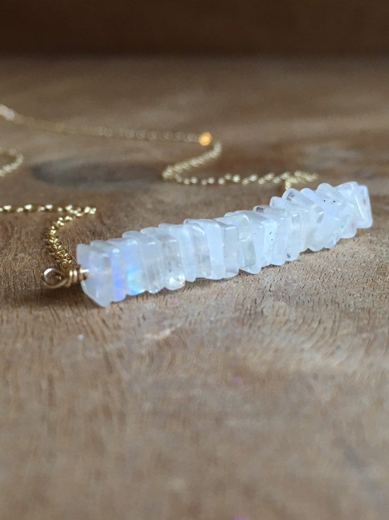 Rainbow Moonstone Necklace - Sterling Silver or 14k Gold Filled Chain - Elegant Gemstone Jewelry for Women - Perfect for Everyday Wear, Gift Giving & Special Occasions