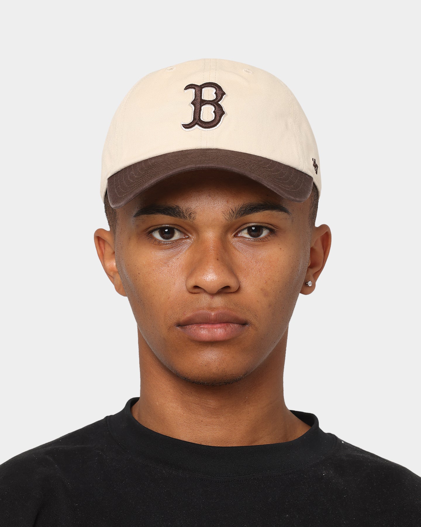 47 Brand Boston Red Sox 'Cookies & Cream' Adjustable Strapback Baseball Cap - Natural/Brown Cotton Hat for Men & Women - Perfect for Baseball Games, Outdoor Sports & Casual Wear