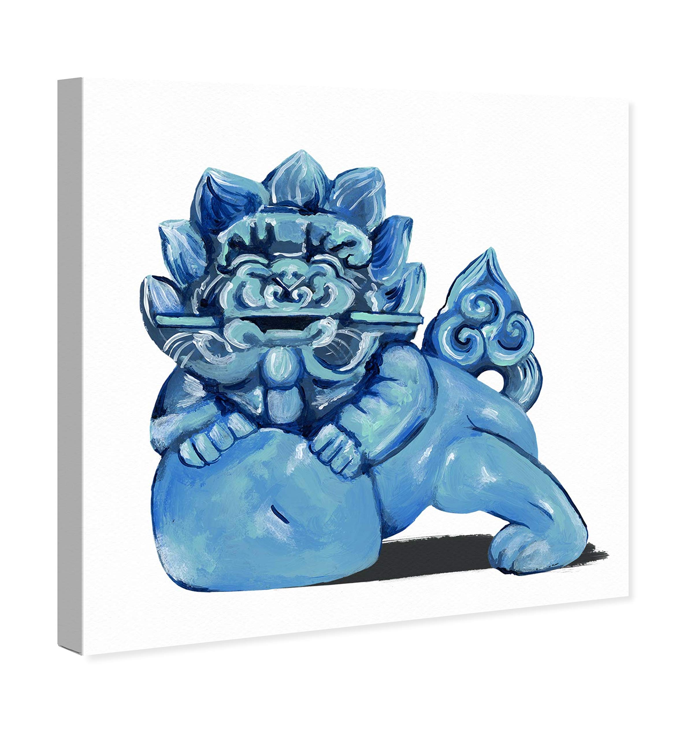 Oliver Gal Artist Co. 'Foo Dog' World & Countries Wall Art Canvas Print - Blue & White Home Decor (30