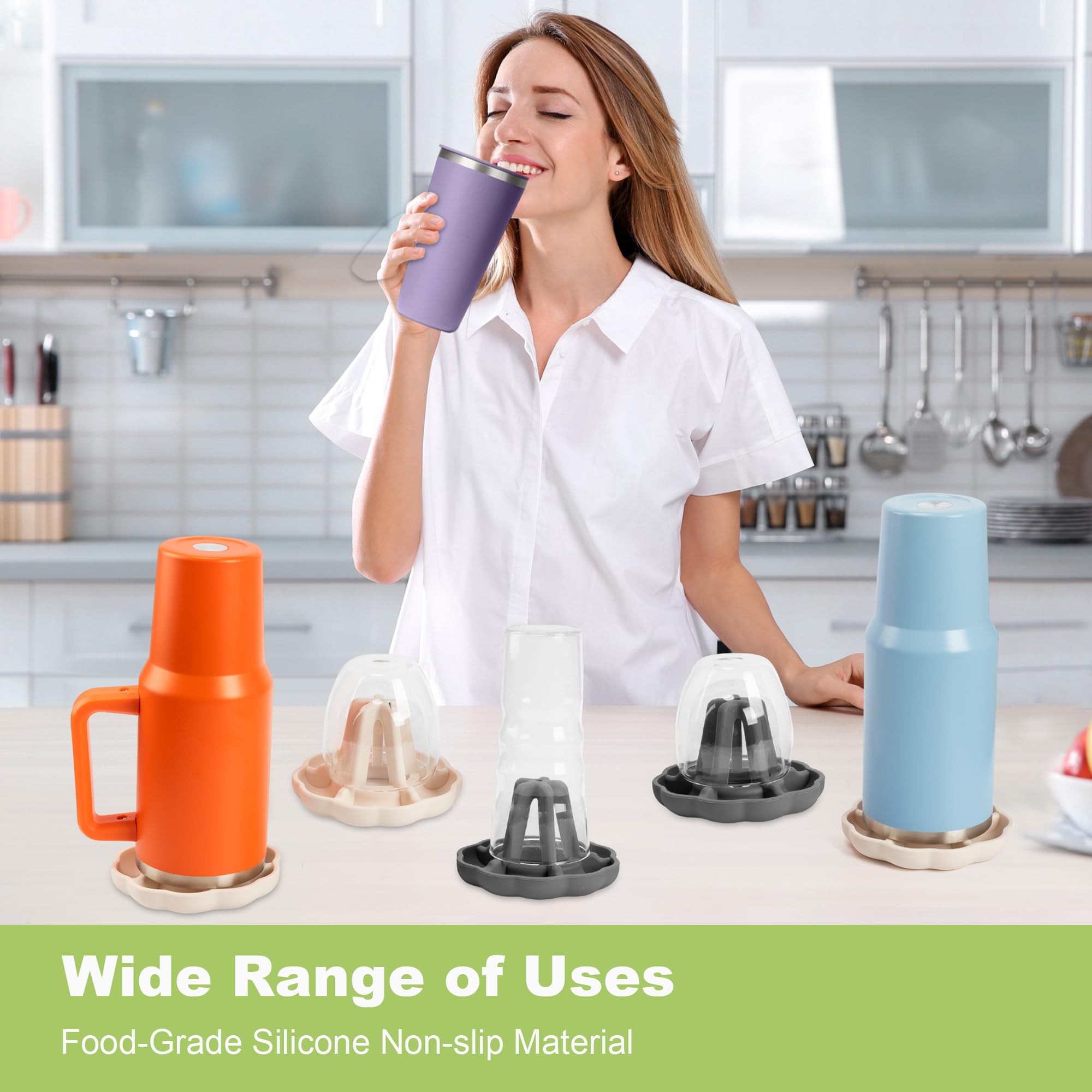 Silicone Water Bottle Drying Rack - Large Capacity Bottle & Tumbler Holder, Space-Saving Mug Dryer for Kitchen Countertop | Dishwasher Safe | Perfect for Baby Bottles, Sports Bottles & Coffee Mugs