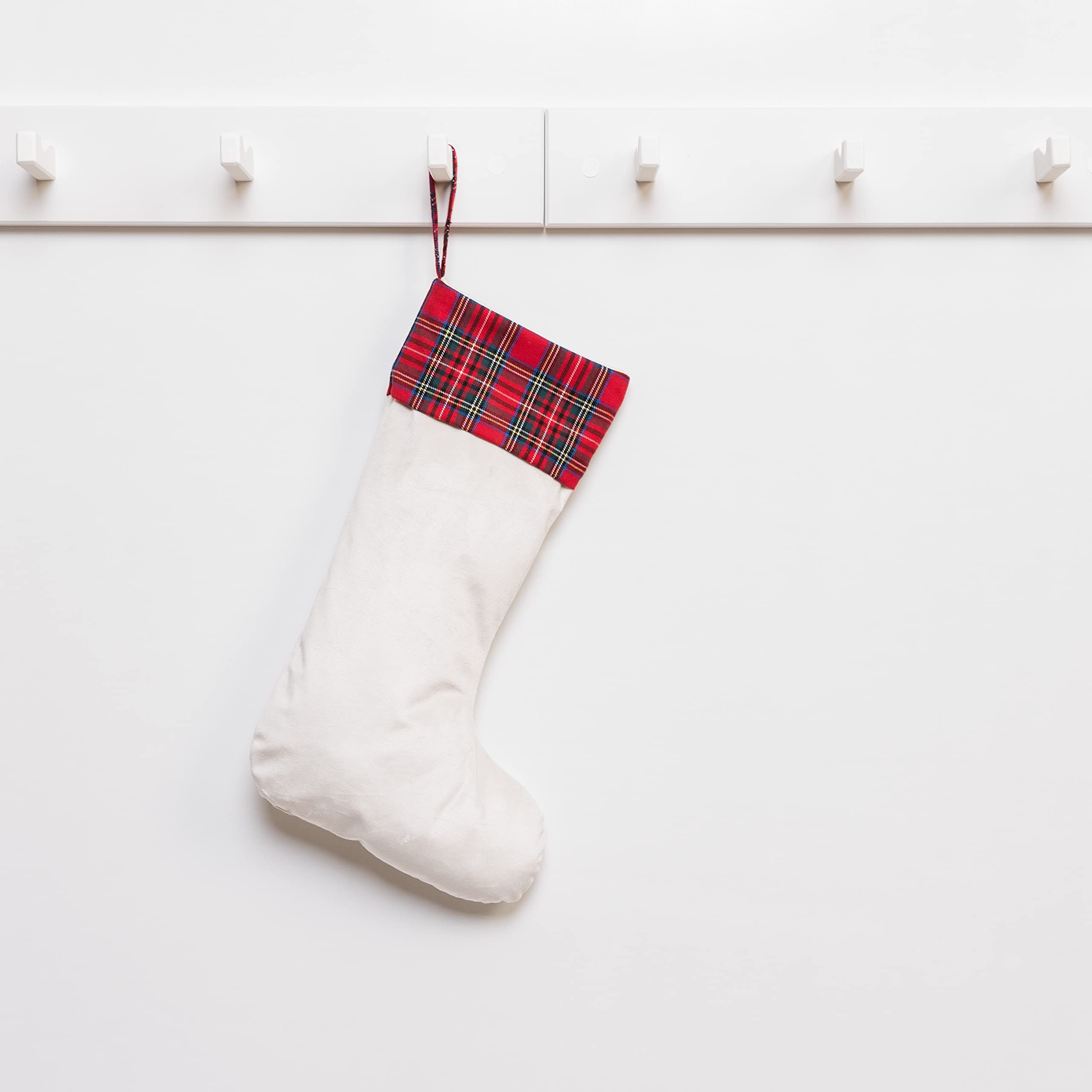 Personalized Christmas Stockings with Plaid Cuff - Custom Name Holiday Decor for Fireplace Mantel, Tree, and Festive Home Decorations