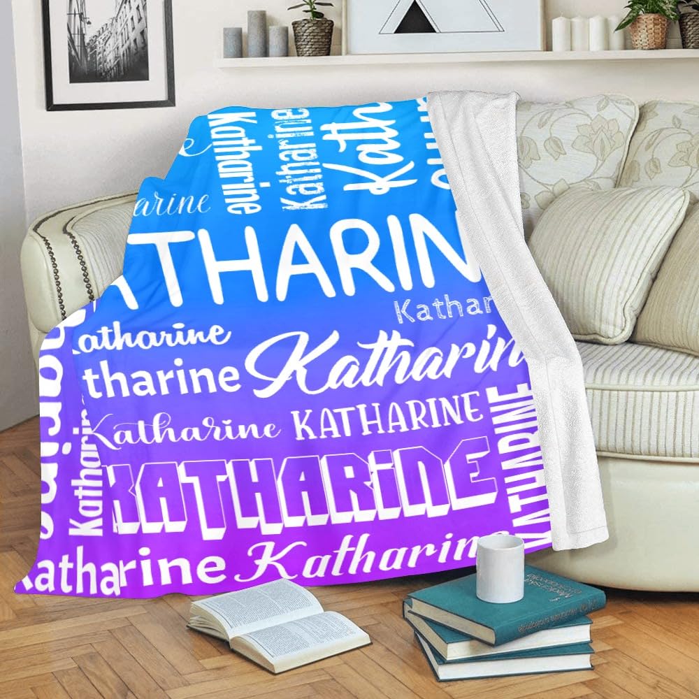 Personalized Name Blankets for Adults, Kids & Baby - Custom Monogrammed Throw Blanket - Unique Gift for Women, Men, Girls & Boys - Perfect for Home Decor, Nursery, Bedroom & Cozy Nights