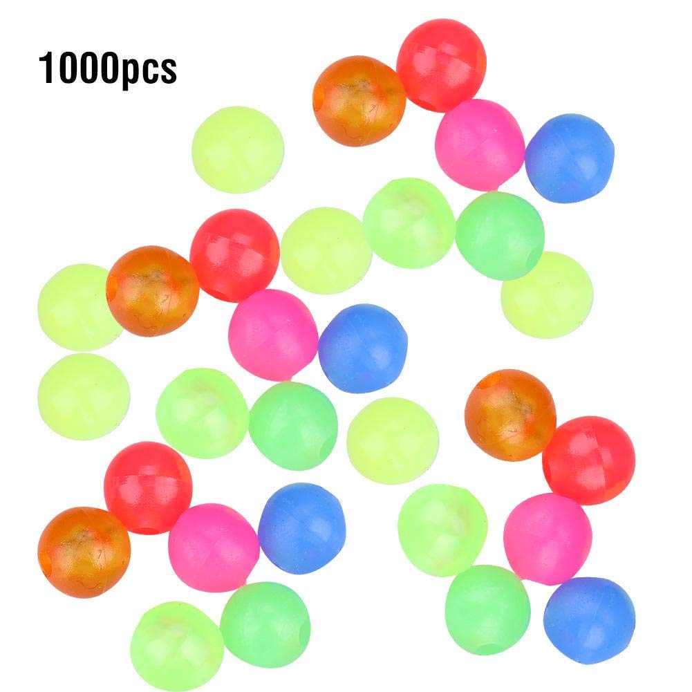 1000PCS Plastic Fishing Beads - Round Artificial Fishing Lures & Swimbait Tackle for Bass Fishing - Durable Outdoor Fishing Gear for Freshwater & Saltwater Angling